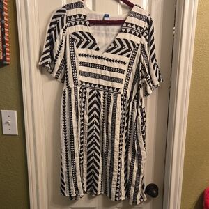 Old Navy White and Black Mini Dress